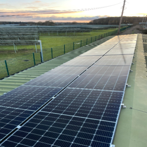 Solar panels on roof